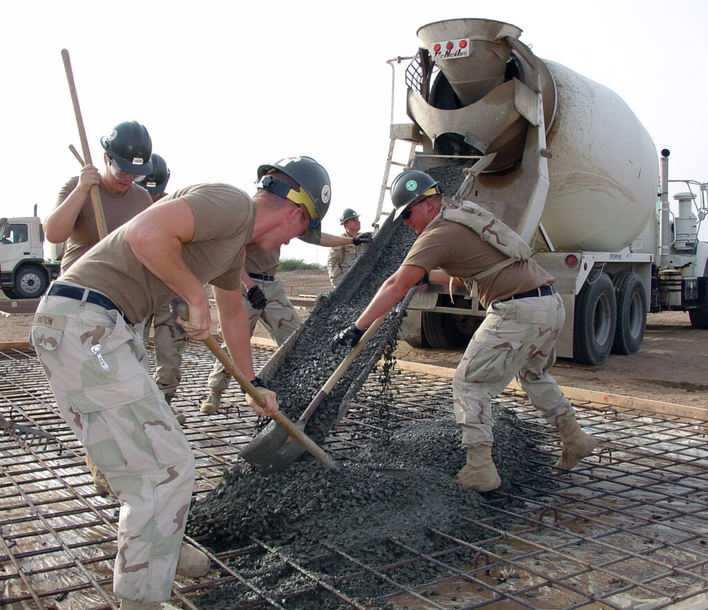 Pouring concrete